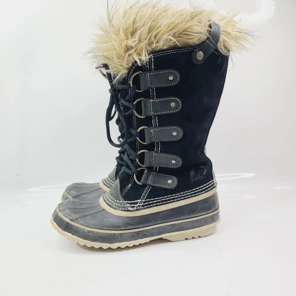 Sorel Women's Black Joan Of‎ Arctic NL2332-920 Mid-Calf Winter Snow Boots Size 6